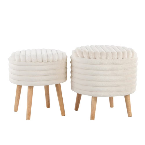 Tray plush storage ottoman set - plush,