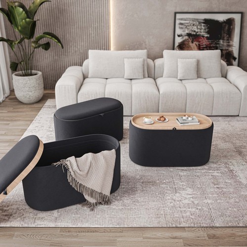 Storage ottoman black - storage,