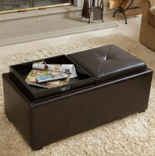 Ottoman tray double storage - tray,