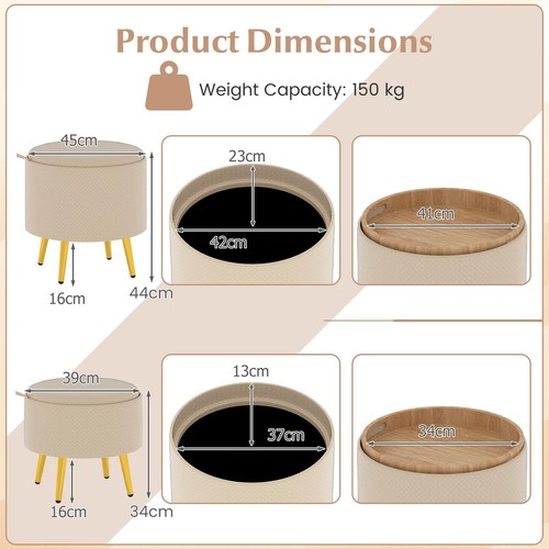 Pack storage ottomans - 2,