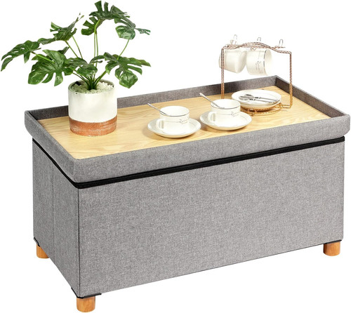 Grey storage ottoman coffee - grey,