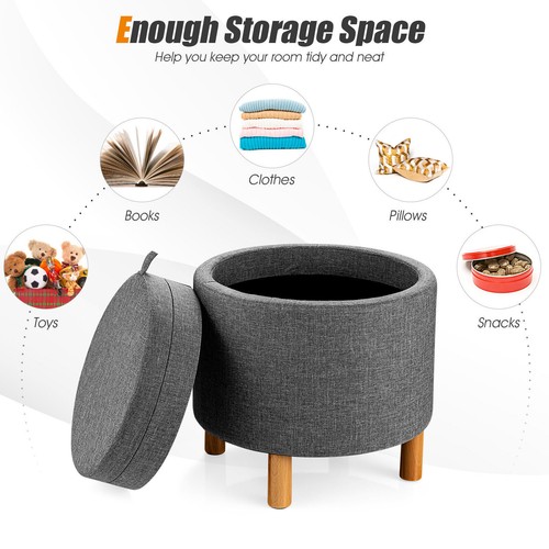 Round storage ottoman accent - round,