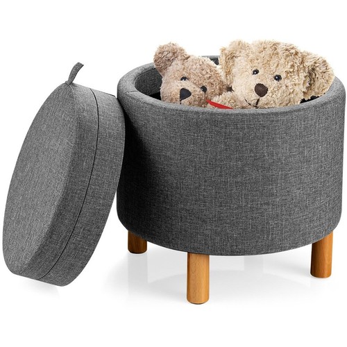 Grey round padded - round,