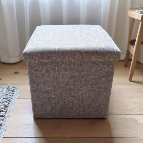 Grey foldable storage ottoman - grey,