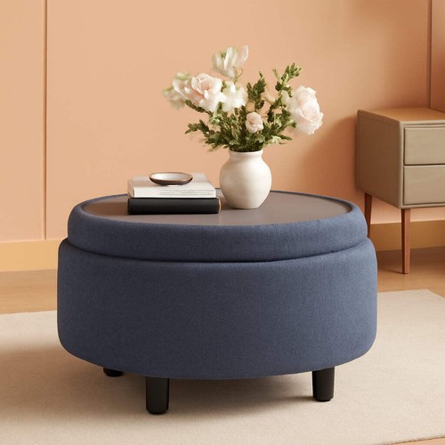 Blue upholstered circular - blue,