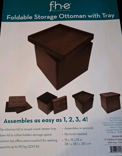 Foldable storage ottoman with - foldable,