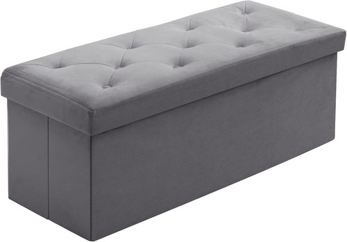 Velvet storage ottoman - storage,