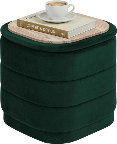 Stylish velvet storage ottoman - stylish,