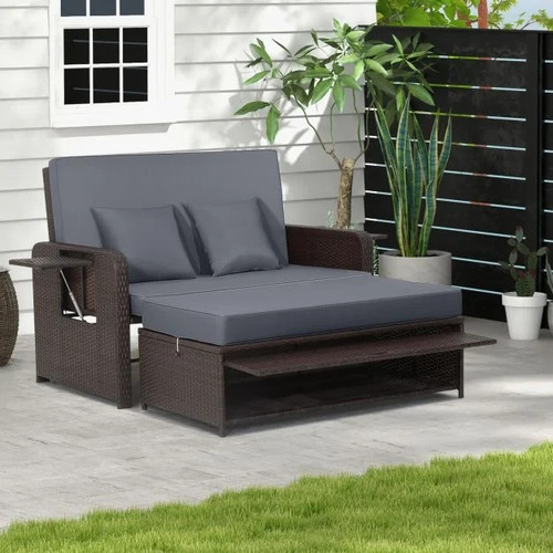 Patio garden wicker loveseat - patio,