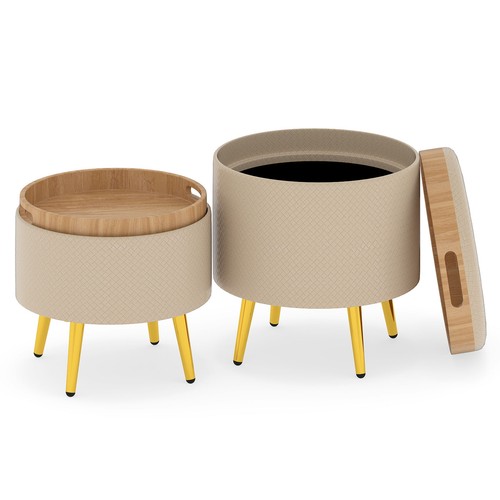 Pack storage ottomans round - 2,