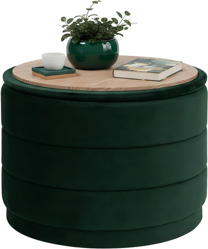 Velvet storage ottoman with - velvet,