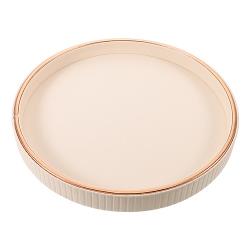 Faux round serving tray - faux,