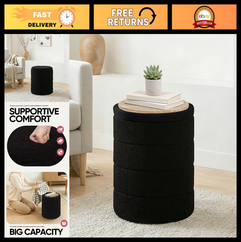 Round storage ottoman - 14.5",