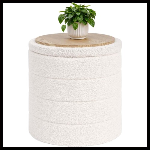 Cream white boucle folding - white,